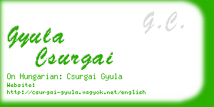 gyula csurgai business card
